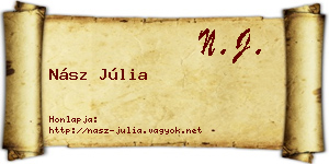 Nász Júlia névjegykártya